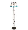 58" High Pink/Blue Tiffany Pond Lily 3 Light Floor Lamp