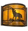 12" Wide Wolf on the Loose Wall Sconce