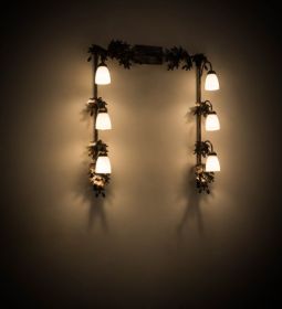 36"W X 40"H Oak Leaf & Acorn 6 LT Vanity Light