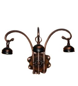 15" Wide Mahogany Bronze 3 Arm Wall Sconce Hardware
