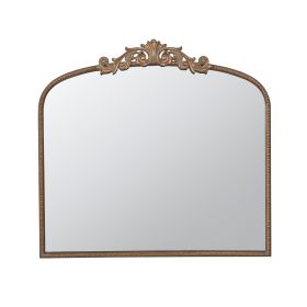 40x31" Baroque Inspired Gold Mirror for Dresser Wall Decor with Luxurious Look., over Fireplace Mantel, Bathroom