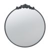 30x32" Classic Design Mirror with Round Shape and Baroque Inspired Frame for Bathroom, Entryway Console Lean Against Wall