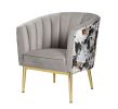 Colla Accent Chair; Gray Velvet &amp; Gold 59816