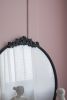 30x32" Classic Design Mirror with Round Shape and Baroque Inspired Frame for Bathroom, Entryway Console Lean Against Wall