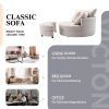 360Â° Swivel Accent Barrel Chair with Storage Ottoman & 4 Pillows; Modern Linen Leisure Chair Round Accent for Living Room; Creamy White