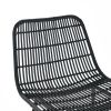 Set of 2; Natural Rattan Indoor Counter Chair ; Black Finish Steel legs; Black (17.5"x20"x34")