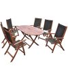 7 Piece Patio Dining Set Solid Acacia Wood
