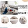 360Â° Swivel Accent Barrel Chair with Storage Ottoman & 4 Pillows; Modern Linen Leisure Chair Round Accent for Living Room; Creamy White