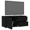 TV Cabinet Black 31.5"x13.4"x14.2" Engineered Wood