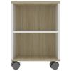 TV Cabinet White and Sonoma Oak 47.2"x13.8"x18.9" Engineered Wood