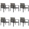 7 Piece Patio Dining Set Poly Rattan Gray