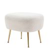 Orisfur. Modern Comfy Leisure Accent Chair; Teddy Short Plush Particle Velvet Armchair with Ottoman for Living Room
