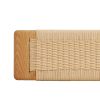 Woven Design Natural Oak Wood Dining Bench Bed Bench for Dining Room; Bedroom; Bathroom