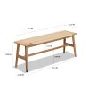 Woven Design Natural Oak Wood Dining Bench Bed Bench for Dining Room; Bedroom; Bathroom