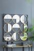 35.6" in Eclectic Styling Metal Beaded Black Wall Mirror with Contemporary Design for Bedroom,Liveroom & Entryway