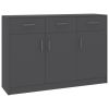 Sideboard Gray 43.3"x11.8"x29.5" Engineered Wood