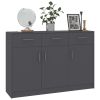 Sideboard Gray 43.3"x11.8"x29.5" Engineered Wood