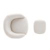 Orisfur. Modern Comfy Leisure Accent Chair; Teddy Short Plush Particle Velvet Armchair with Ottoman for Living Room