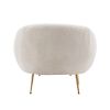 Orisfur. Modern Comfy Leisure Accent Chair; Teddy Short Plush Particle Velvet Armchair with Ottoman for Living Room
