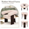 The Curved Wishbone Frame Accent Chair Teddy Velvet for Living Room, Beige