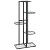 5-Floor Flower Stand 16.9"x8.7"x38.6" Black Metal