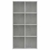 Book Cabinet/Sideboard Concrete Gray 26"x11.8"x51.2" Engineered Wood