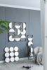 35.6" in Eclectic Styling Metal Beaded Black Wall Mirror with Contemporary Design for Bedroom,Liveroom & Entryway