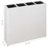 Garden Raised Bed with 4 Pots 2 pcs Poly Rattan White
