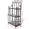 Plant Stand Display Black White Mosaic Pattern