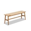 Woven Design Natural Oak Wood Dining Bench Bed Bench for Dining Room; Bedroom; Bathroom