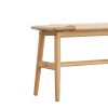 Woven Design Natural Oak Wood Dining Bench Bed Bench for Dining Room; Bedroom; Bathroom