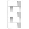 Book Cabinet/Room Divider White 31.5"x9.4"x62.6" Engineered Wood