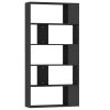 Book Cabinet/Room Divider Black 31.5"x9.4"x62.6" Engineered Wood