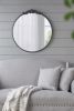 30x32" Classic Design Mirror with Round Shape and Baroque Inspired Frame for Bathroom, Entryway Console Lean Against Wall