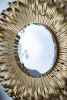 27" in Sunburst Design Wall Mirror Decorative Golden Finish for Entryway, Modern Living room