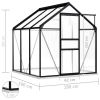 Greenhouse with Base Frame Anthracite Aluminum 38.9 ftÂ²