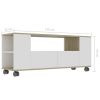 TV Cabinet White and Sonoma Oak 47.2"x13.8"x18.9" Engineered Wood