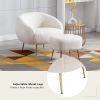 Orisfur. Modern Comfy Leisure Accent Chair; Teddy Short Plush Particle Velvet Armchair with Ottoman for Living Room