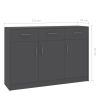 Sideboard Gray 43.3"x11.8"x29.5" Engineered Wood