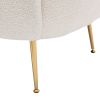 Orisfur. Modern Comfy Leisure Accent Chair; Teddy Short Plush Particle Velvet Armchair with Ottoman for Living Room