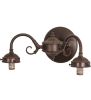 2 S-ARM SCONCE/PLAIN FITTERS/ROT SWITCH